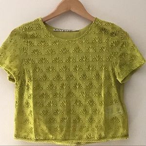 Piece of Cake Lime Embroidered Top